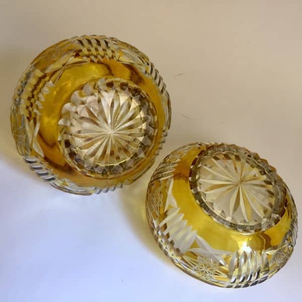 Juego de Tocador vidrio tallado antiguo