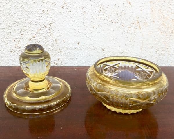 Accesorios Tocador cristal tallado antiguo