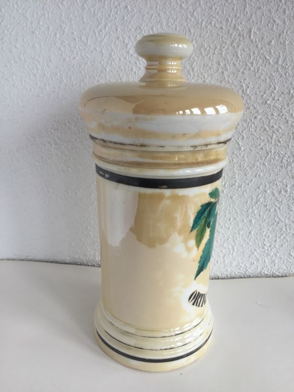 Albarelo de farmacia antiguo en porcelana esmaltada. Siglo XIX - Imagen 6