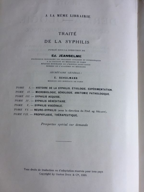 Traité de Dermatologie Clinique et Thérapeutique J. Belot 2 tomos