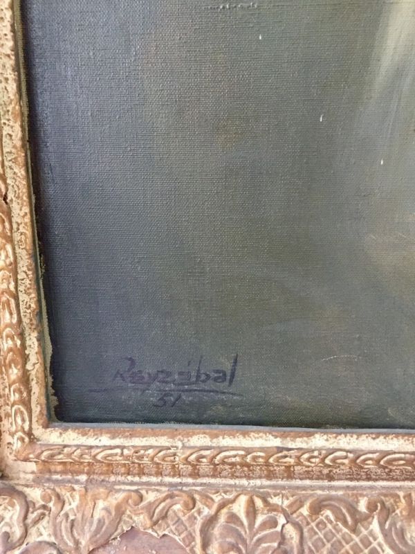 Retrato Óleo sobre lienzo Reyzábal Firma