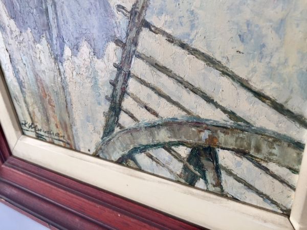 Óleo sobre tabla de Robles Cabrera. Detalle 5