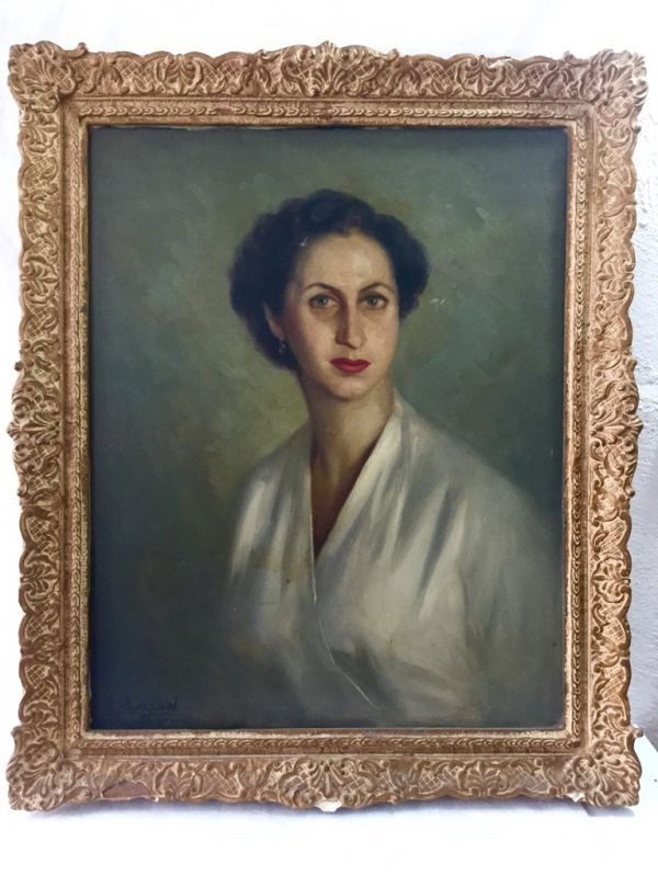 Óleo sobre lienzo Reyzábal Acebrón. Retrato