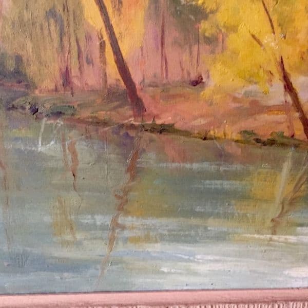 Óleo sobre tabla Paisaje Cuenca. Un detalle 3