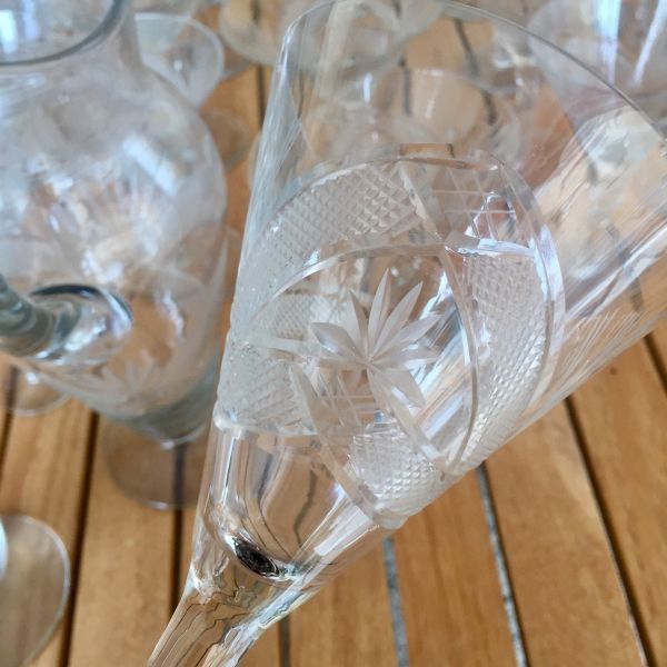 Copas de cristal tallado antiguas 5