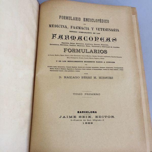 Formulario Enciclopédico Farmacopeas 1889