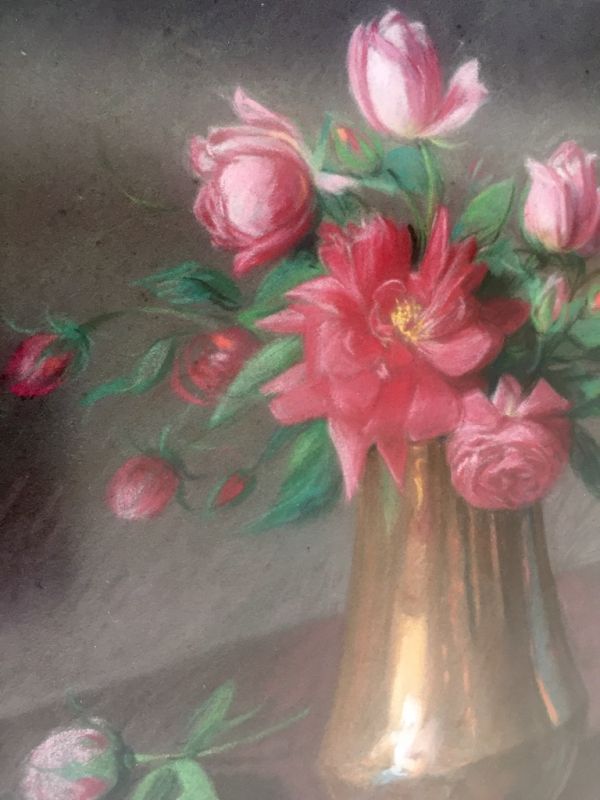 Bodegón de Vicente Paricio: Jarrón con flores