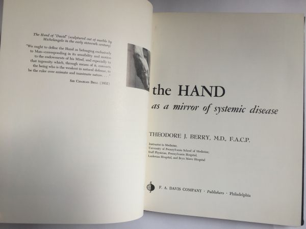 The HAND as mirror of systemic disease, J. Berry 1963