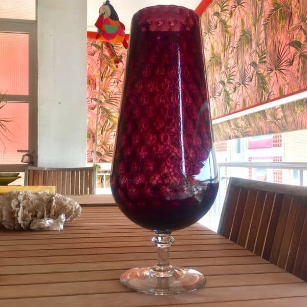 Jarrón de cristal morado vintage