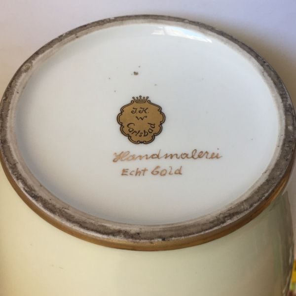 Jarrón de porcelana china JKW Carlsbad Decor Bavaria