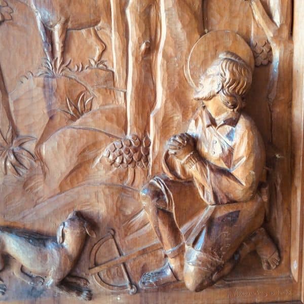 San Huberto talla de madera