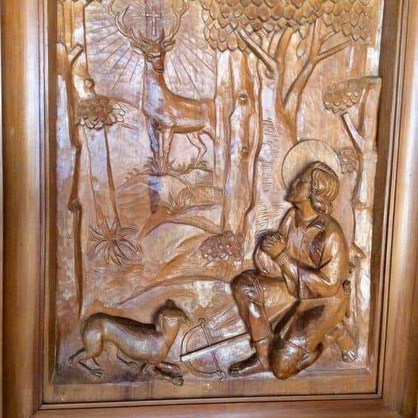 San Huberto tallado en madera, Villaescusa
