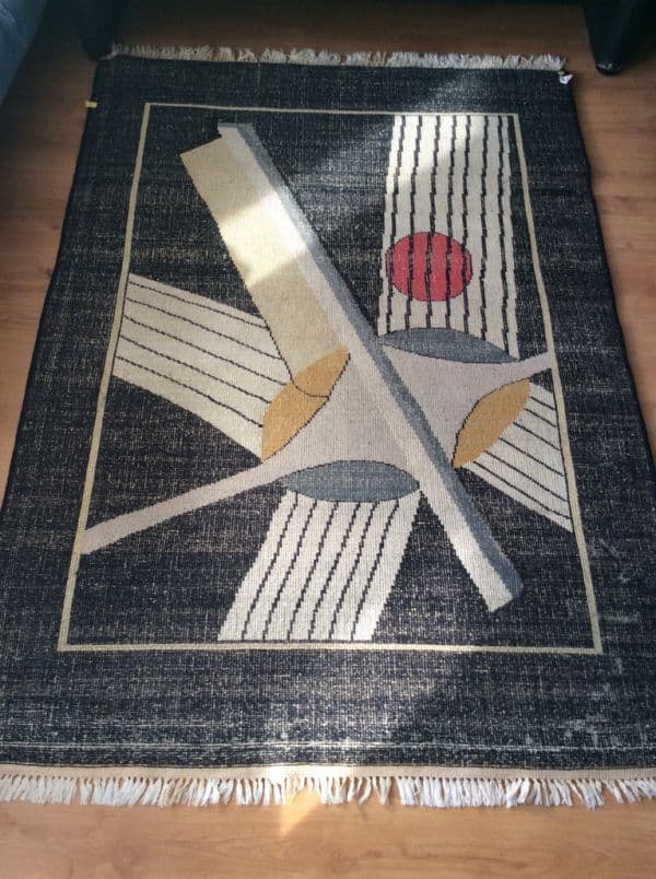 Alfombra danesa de lana hecha a mano Vintage pelo largo