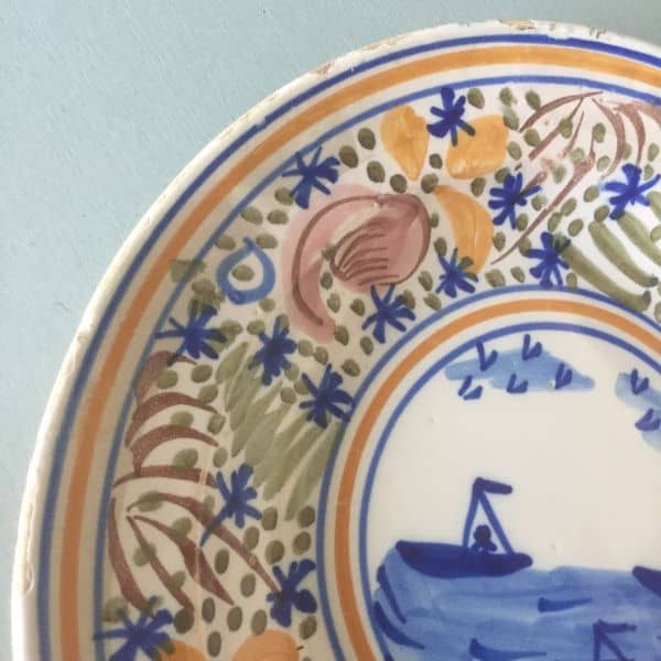 Antiguo plato cerámica levantina pintado a mano - Imagen 9