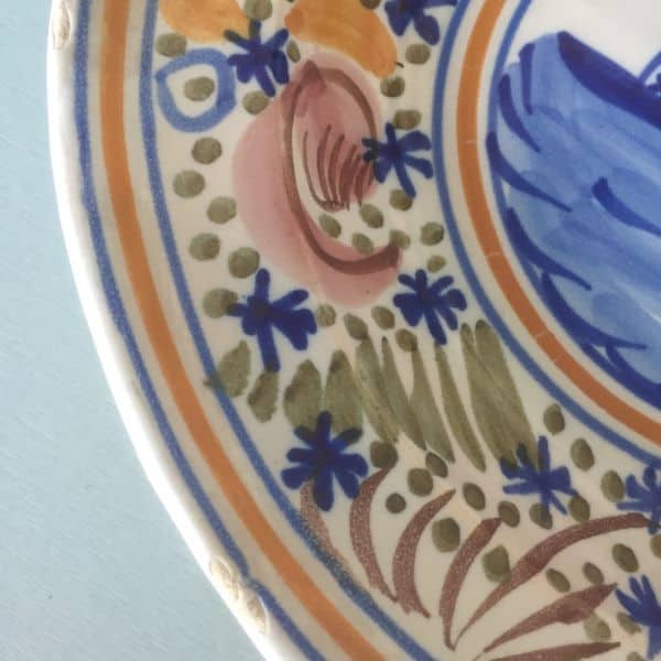 Antiguo plato cerámica levantina pintado a mano - Imagen 8