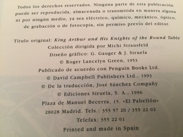 El Rey Arturo y sus Caballeros de la Tabla Redonda. Siruela, 1ª Ed. 1996 - Imagen 5