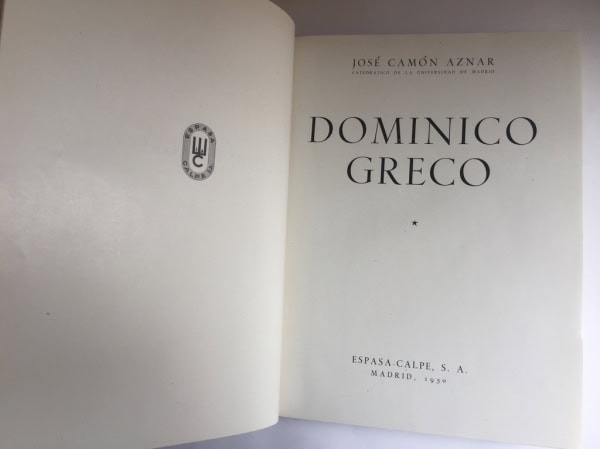 Dominico Greco, Camón Aznar, Tomo I