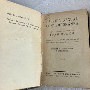 Título: La vida sexual contemporánea, de Iwan Bloch