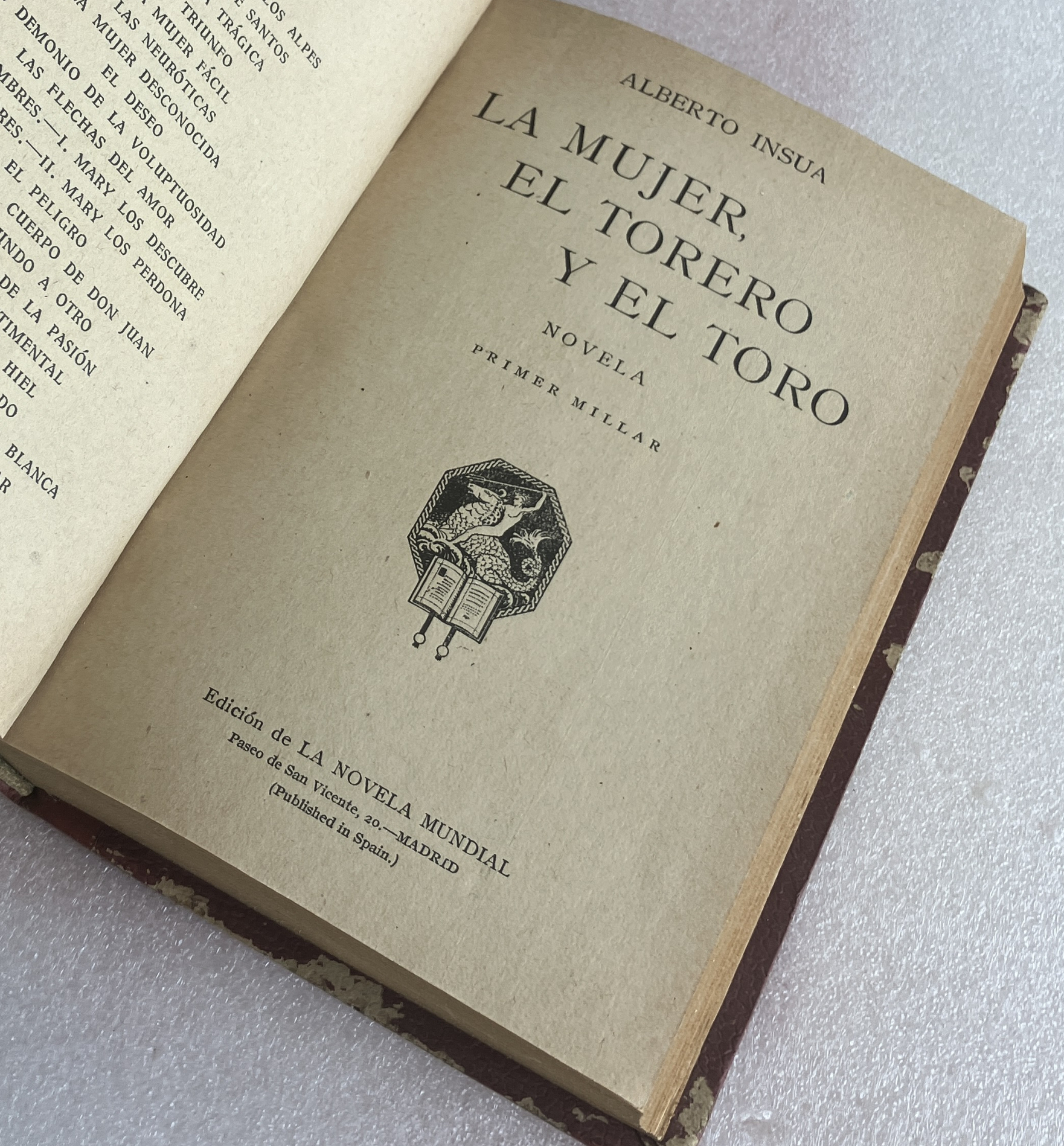 Alberto Insua: La mujer, el torero y el toro. 1926