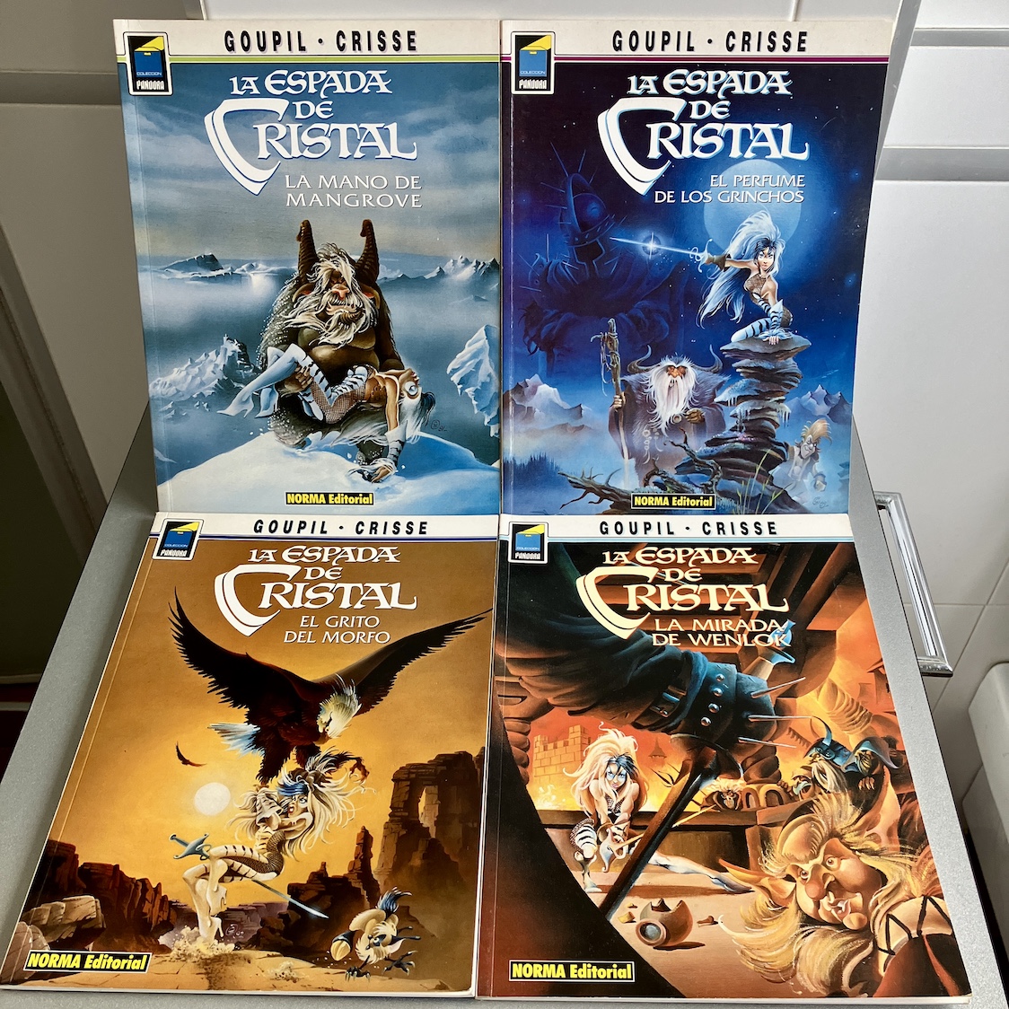 La espada de cristal 1,2,3 y 4. Goupil / Crisse. 1ª edición Norma. Impecables