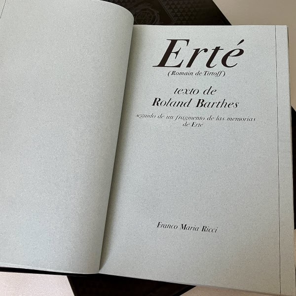 Erté, Franco Maria Ricci (FMR), texto de Roland Barthes