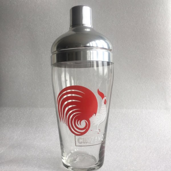 Coctelera Cinzano de cristal Vintage
