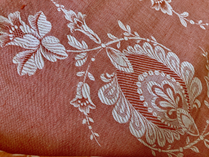 Tela de Damasco tono coral 4,5 m Nueva para tapicería