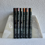 Sujetalibros de mármol blanco Vintage