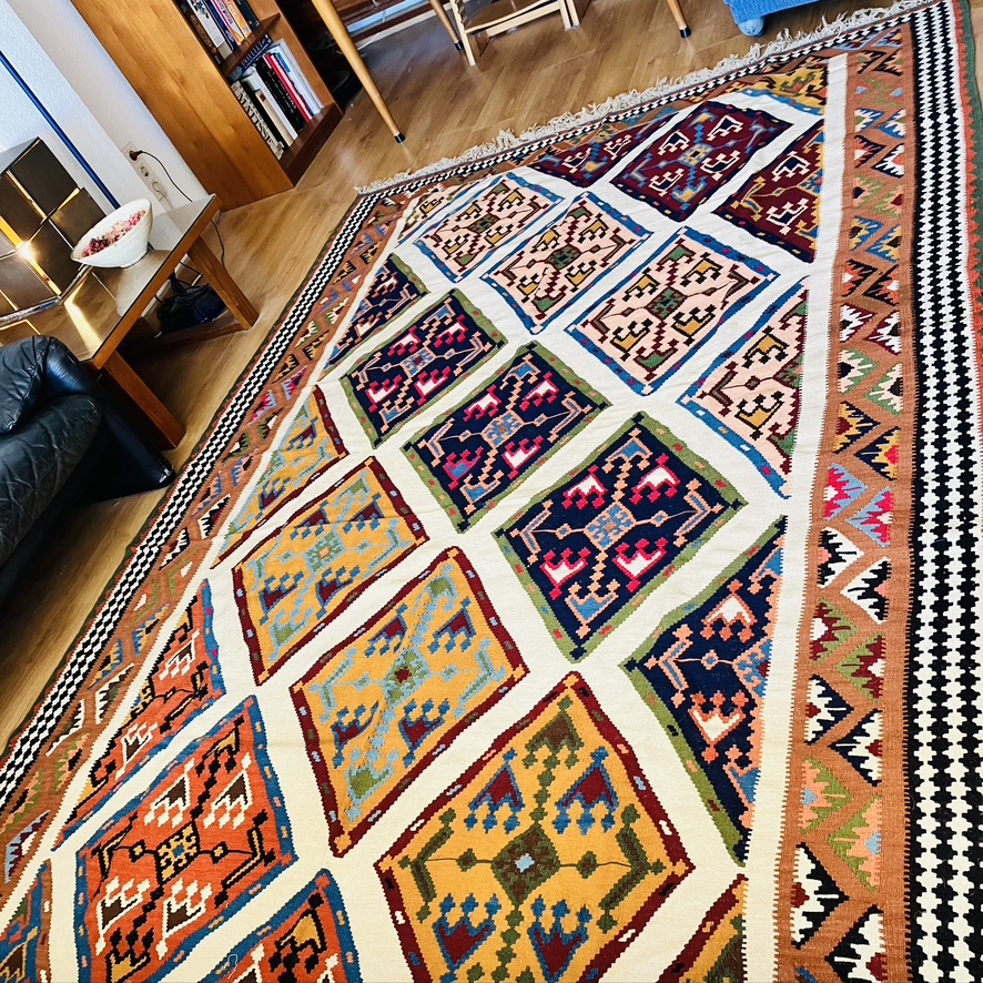 Alfombra de lana afgana hecha a mano 300x200 cm