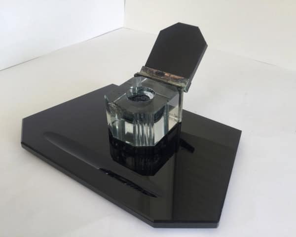 Escribanía Art Deco Cristal negro