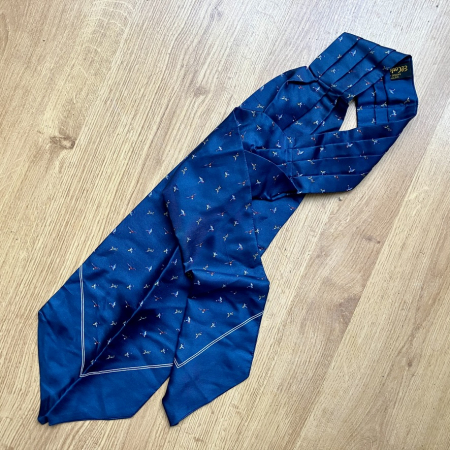 Pañuelo Ascot de seda azul