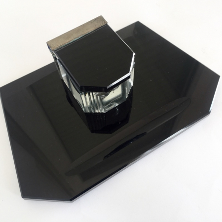Escribanía Art Deco cristal negro