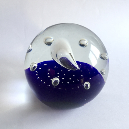 Pisapapeles vintage de cristal soplado 8,8 cm