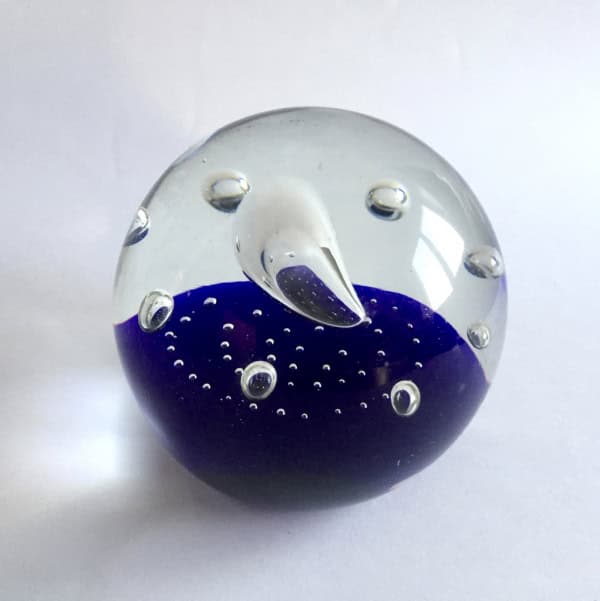 Pisapapeles vintage de cristal soplado 8,8 cm