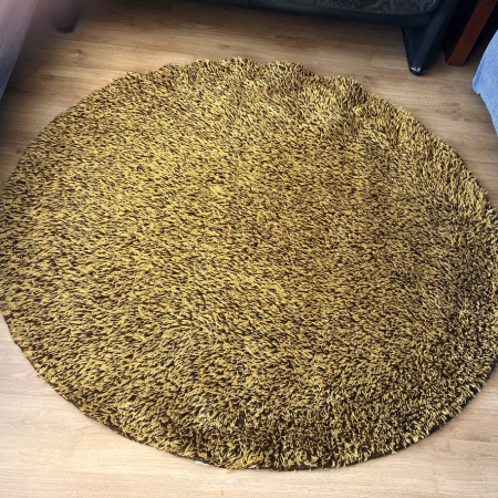 Alfombra redonda vintage Años70 | Pelo largo (shag)
