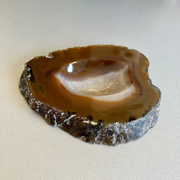 Cenicero geoda de ágata pulida de Brasil