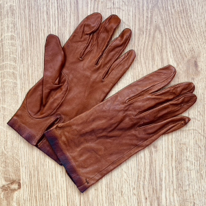Guantes de piel vintage mujer color avellana