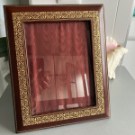Marco de fotos de cuero repujado vintage