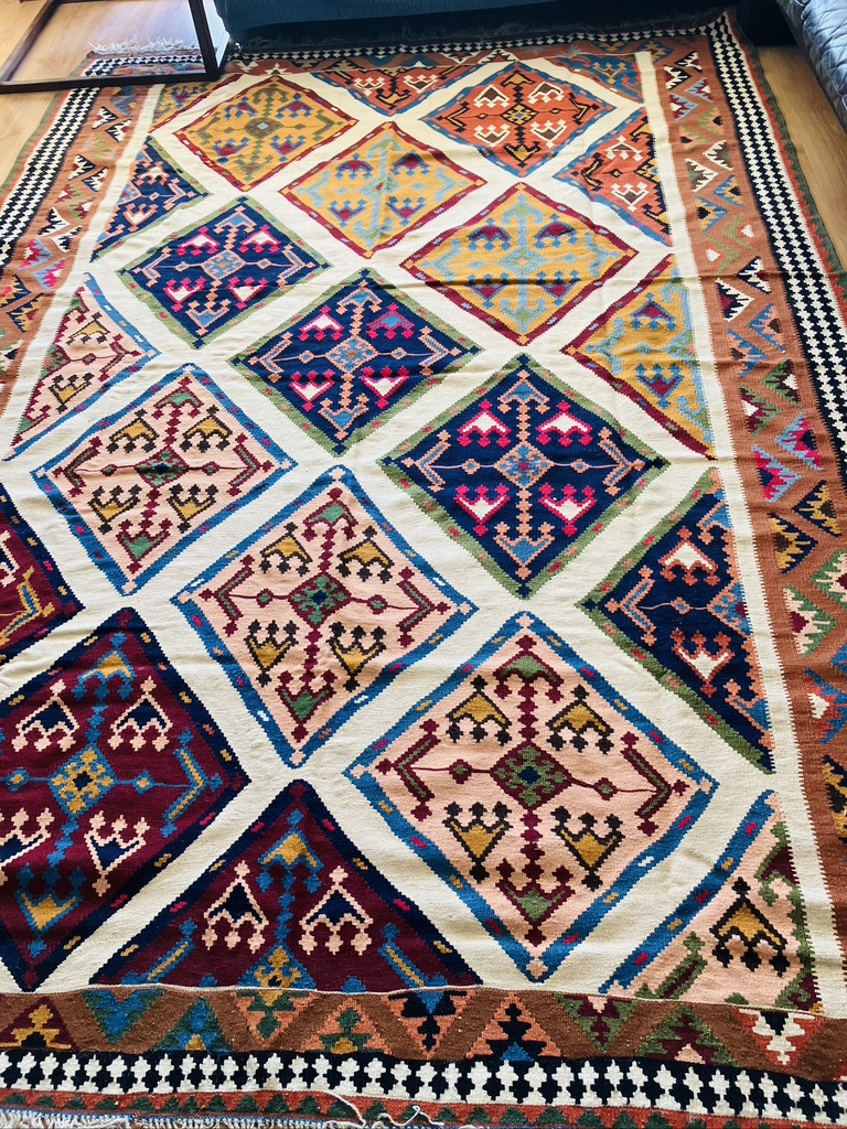 Alfombra de lana afgana hecha a mano 300x200 cm