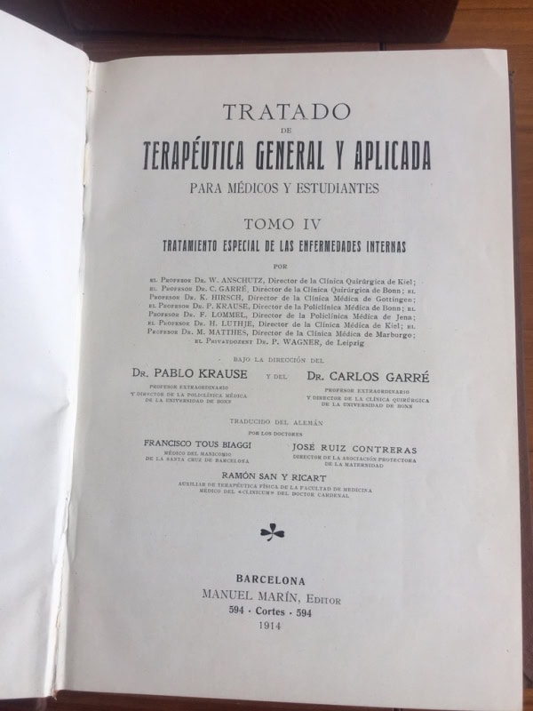KRAUSE y GARRÉ 1912