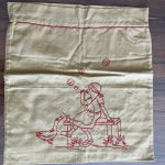 Bolsa de pan antigua bordada a mano