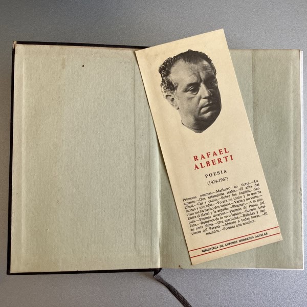 Marca páginas Rafael Alberti, Poesía 1924-1967 Aguilar