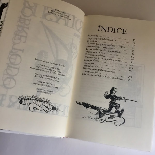 Primera Edición | Cuentos fantásticos | Ilustrado Alasdair Gray | Minotauro 1995 Primera Edición