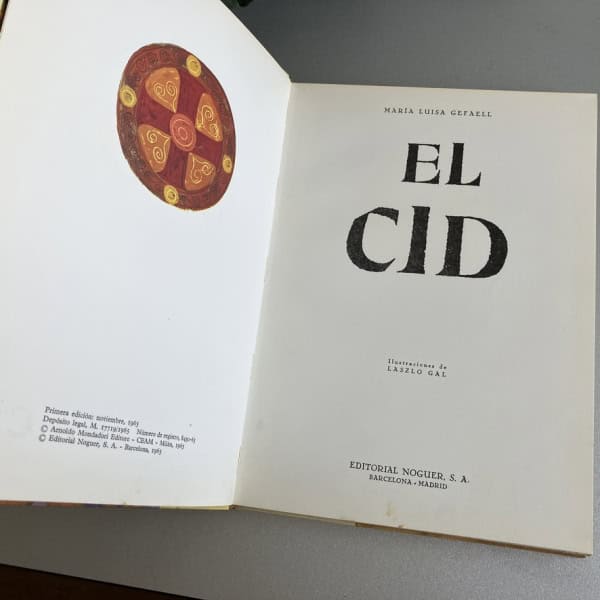 El Cid, María Luisa Gefaell - Noguer 1965 - Ilustrado László Gál - Libro infantil antiguo