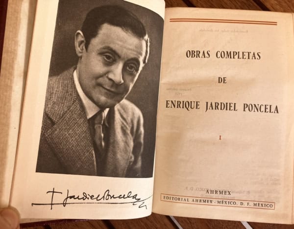 Jardiel Poncela | Ahrmex México 1958 Primera Edición | Teatro novela humor español | Libro antiguo piel