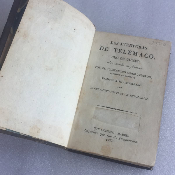 Las aventuras de Telémaco — Fénelon | Madrid Fuentenebro 1827 | Plena piel | 23 láminas grabadas