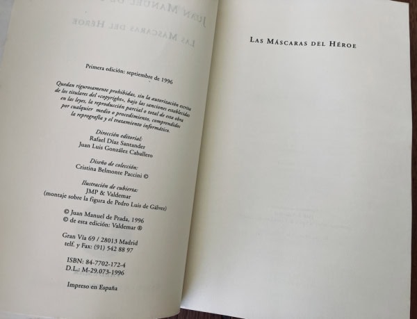 Juan Manuel de Prada | Valdemar 1996 Primera Edición | El Club Diógenes nº 53 | Premio Ojo Crítico | Descatalogado