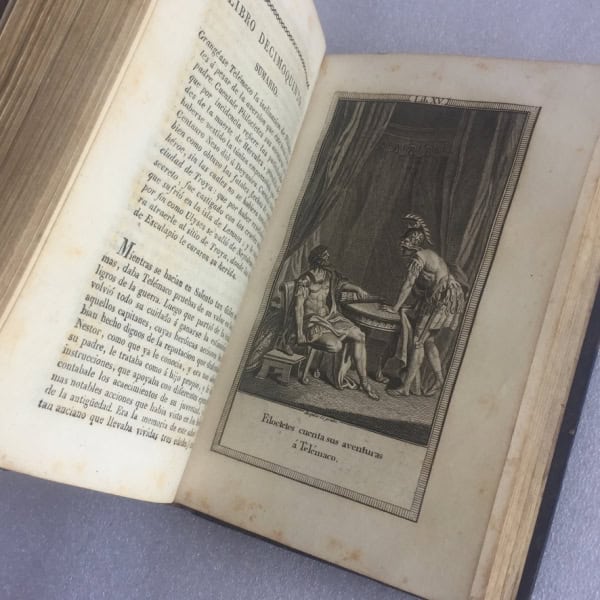 Las aventuras de Telémaco — Fénelon | Madrid Fuentenebro 1827 | Plena piel. 23 láminas grabadas