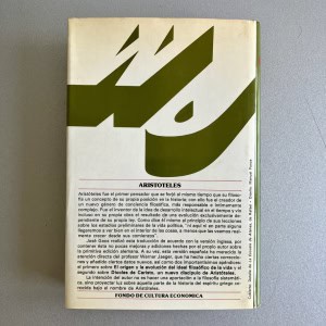 Contraportada Aristóteles Werner Jaeger — FCE Madrid 1983 | Bases historia desarrollo intelectual | José Gaos | Filosofía clásica