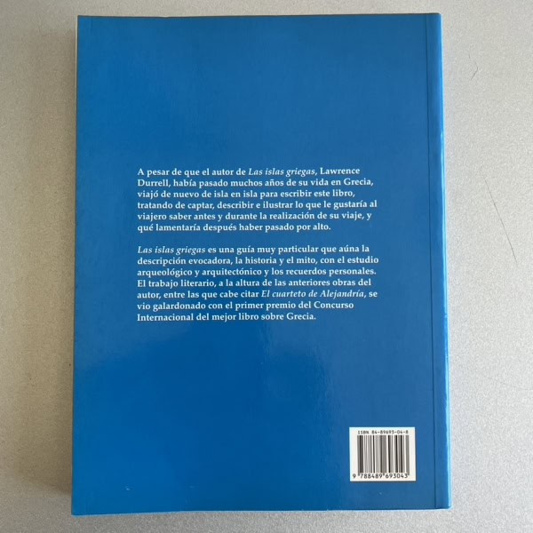 Las islas griegas, Lawrence Durrell | Óptima, 1995 | Literatura de viajes | Ilustrado | Descatalogado